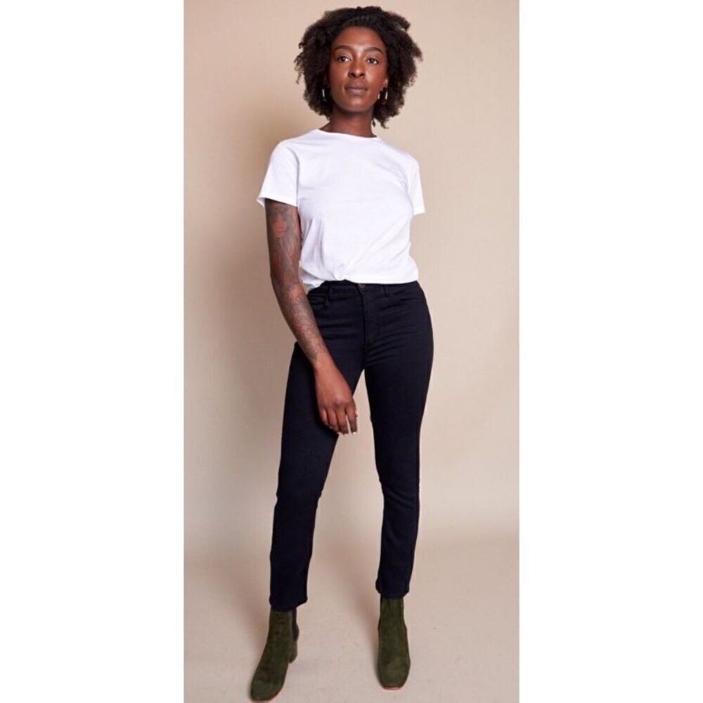 3X1 New York W4 COLETTE SLIM CROP JEAN in TAR BLACK NWT Size 30